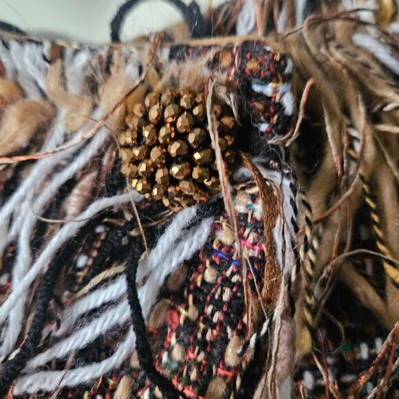 Bazar Deluxe Italy Coat Jacket Multicolored Fringe hippie boho luxury glam 42 - Picture 7 of 12